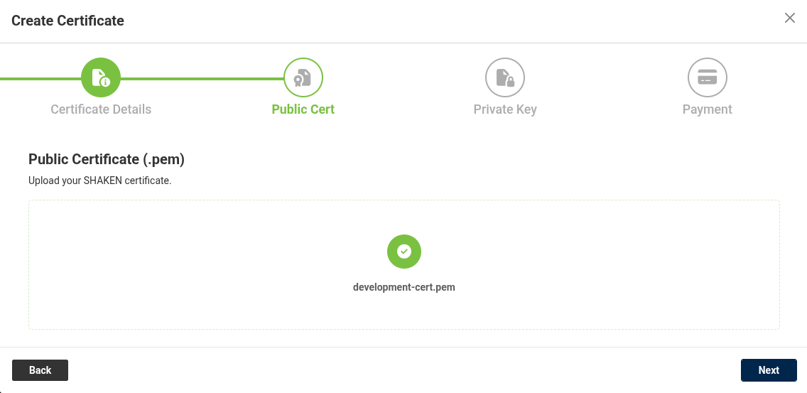 Upload Certificate