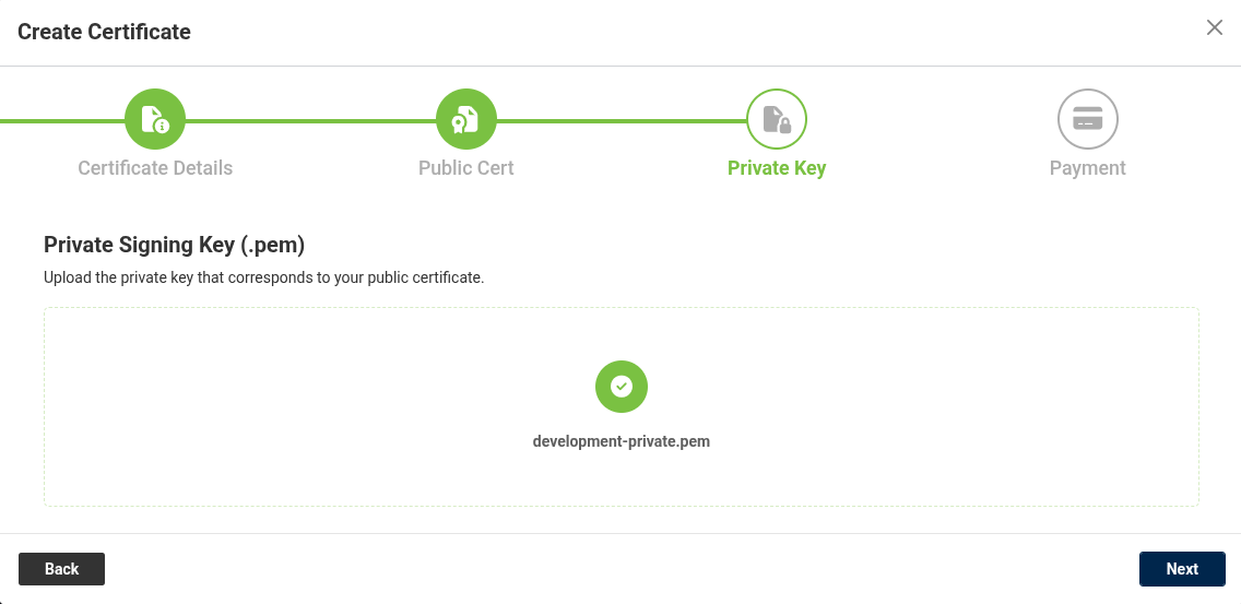 Upload Private Key