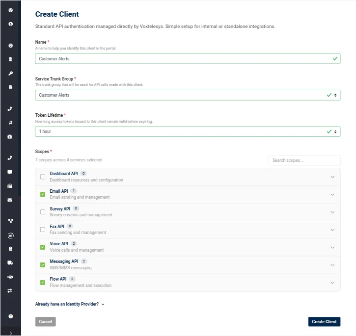 Create Client